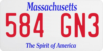MA license plate 584GN3
