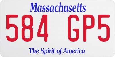 MA license plate 584GP5