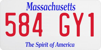 MA license plate 584GY1