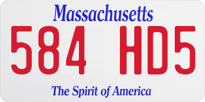 MA license plate 584HD5