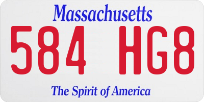 MA license plate 584HG8
