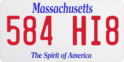 MA license plate 584HI8
