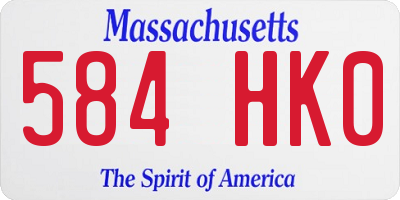 MA license plate 584HK0