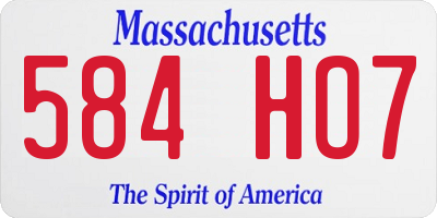 MA license plate 584HO7
