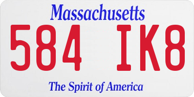 MA license plate 584IK8