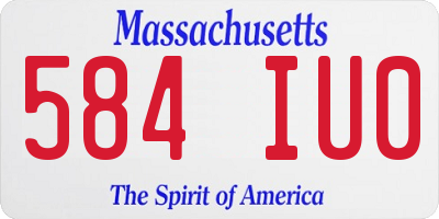 MA license plate 584IU0