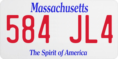 MA license plate 584JL4