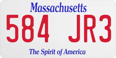 MA license plate 584JR3