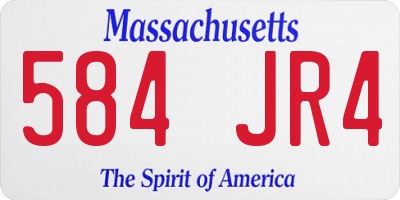 MA license plate 584JR4
