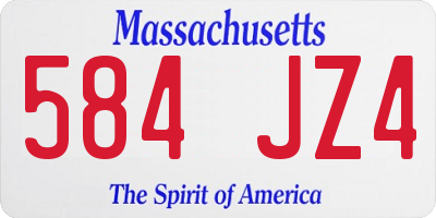MA license plate 584JZ4