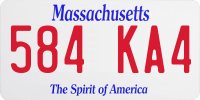 MA license plate 584KA4