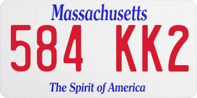 MA license plate 584KK2