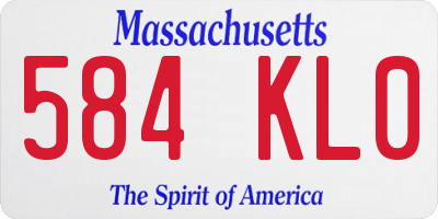 MA license plate 584KL0