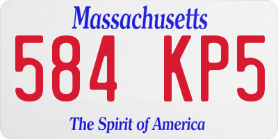 MA license plate 584KP5