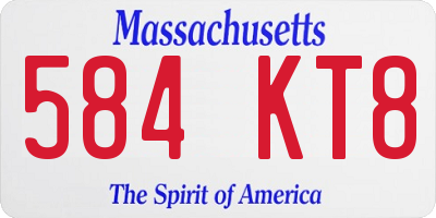 MA license plate 584KT8