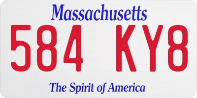 MA license plate 584KY8