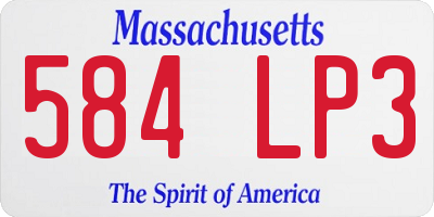 MA license plate 584LP3
