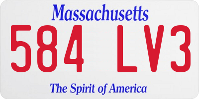 MA license plate 584LV3