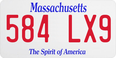 MA license plate 584LX9