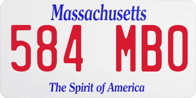MA license plate 584MB0