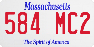 MA license plate 584MC2