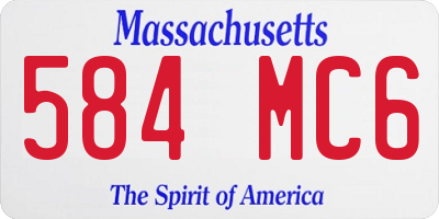 MA license plate 584MC6