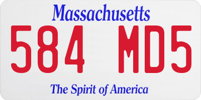 MA license plate 584MD5