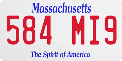 MA license plate 584MI9