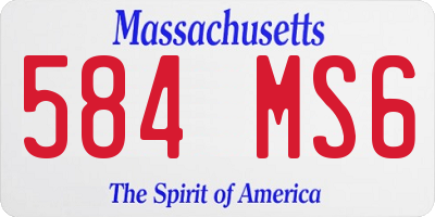 MA license plate 584MS6