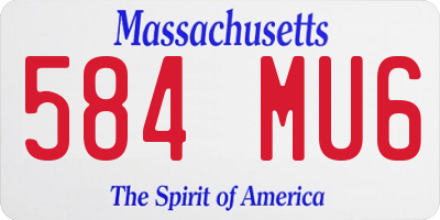MA license plate 584MU6