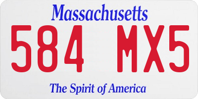 MA license plate 584MX5