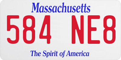 MA license plate 584NE8