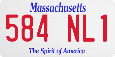 MA license plate 584NL1