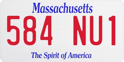 MA license plate 584NU1