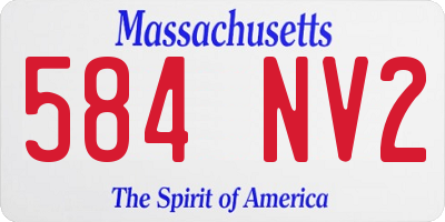 MA license plate 584NV2