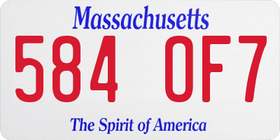 MA license plate 584OF7