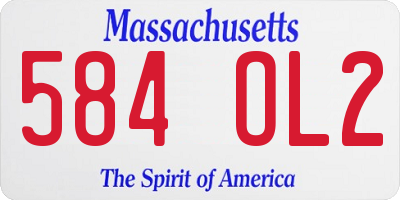 MA license plate 584OL2