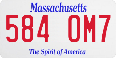 MA license plate 584OM7
