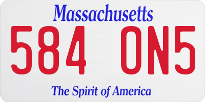 MA license plate 584ON5