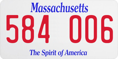 MA license plate 584OO6