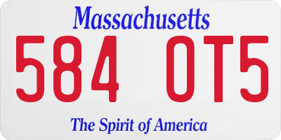 MA license plate 584OT5