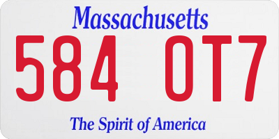 MA license plate 584OT7