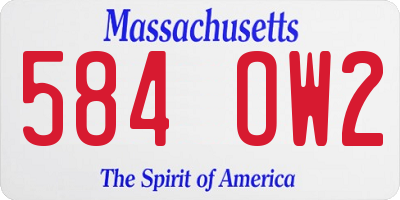 MA license plate 584OW2