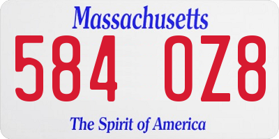 MA license plate 584OZ8