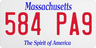 MA license plate 584PA9