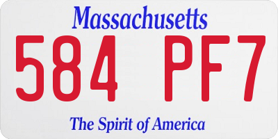 MA license plate 584PF7
