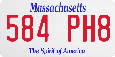 MA license plate 584PH8