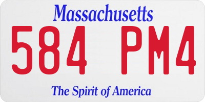 MA license plate 584PM4