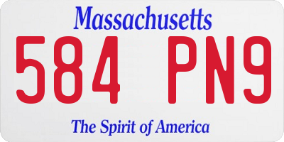 MA license plate 584PN9