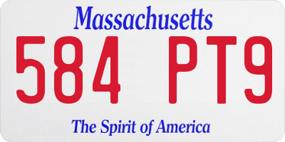 MA license plate 584PT9